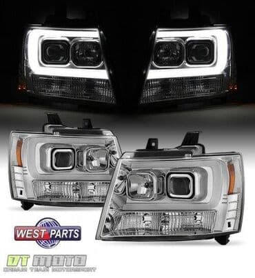 tahoe: Chevrolet avalanche 3 комплект передних линзованных фар хром — 1