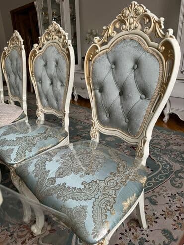 стол и четыре стула: Гарнитур для зала, Новый, Стол, Стул, МДФ, Самовывоз — 9