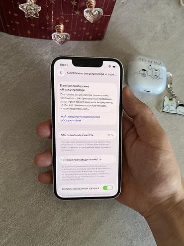 line 6: IPhone 13 mini, Б/у, 128 ГБ, Розовый, Защитное стекло, Кабель, 777 % — 3