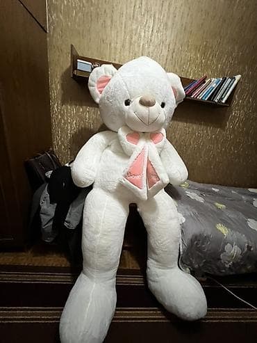 Большой плюшевый мишка - Цвет: белый с розовыми акцентами (внутренняя