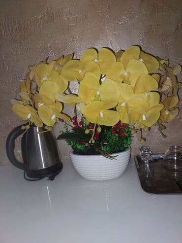 Вазалар: Искусственная композиция орхидей в кашпо. - Реалистичные фаленопсисы — 3