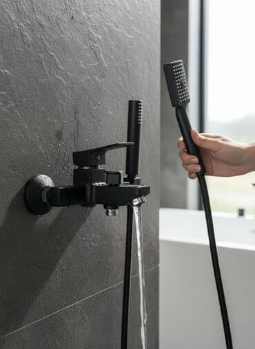 Смеситель для ванны/душа, настенный, черный матовый. - Тип