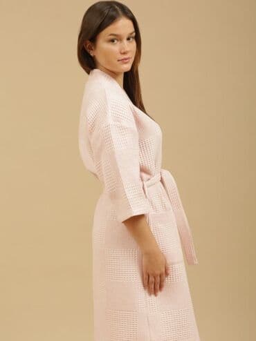 домашние халаты больших размеров: Халат, Вафли кездеме, Туркия, XS, S, L — 4