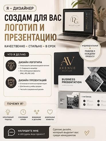 Дизайн логотипов и презентаций под ключ Что предлагаю: - Дизайн