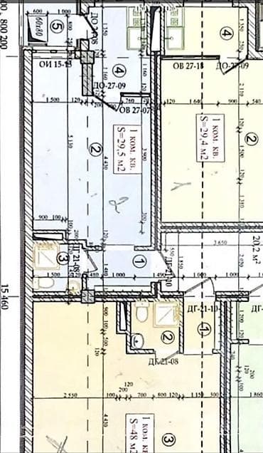 red centr: 1 комната, 30 м², Элитка, 12 этаж, Готовая ПСО (под самоотделку) — 4