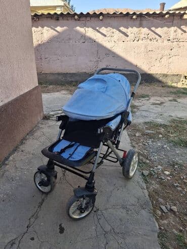 отдам даром прогулочную коляску: Коляска, цвет - Голубой — 2