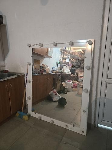 визажное: Гримерное зеркало с подсветкой - Большое вертикальное зеркало в белой — 2