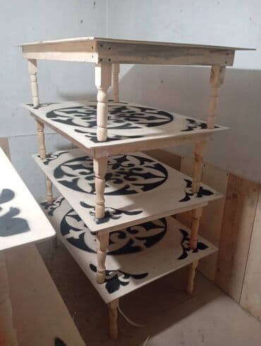 расскладной стол: Национальный кыргызский стол, Новый, Не раскладной, Дерево, цвет - Серый — 10