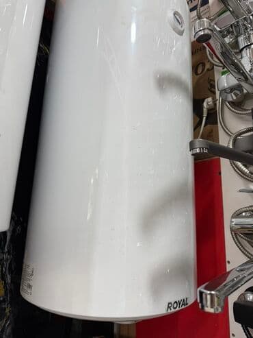 напольный водонагреватель: Водонагреватель Royal цилиндрической формы, белого цвета. Компактный и — 1