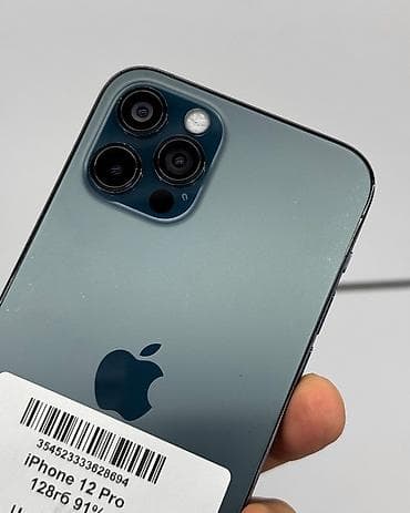 айфон 12 китайский: IPhone 12 Pro, Б/у, 128 ГБ, Pacific Blue, Защитное стекло, Чехол, В рассрочку, 91 % — 3