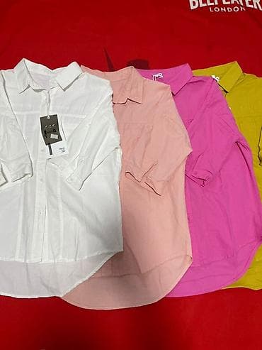 oversize: Женские рубашки свободного кроя - Классический отложной воротник — 1