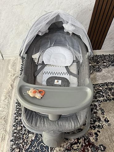 Детский шезлонг, Новый, Качалка, Другой материал, цвет - Серый