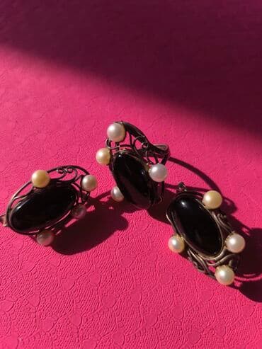 набор пандора: Украшения серебро с черным камнем Раух топаз 3000с серебро ( агат и — 1