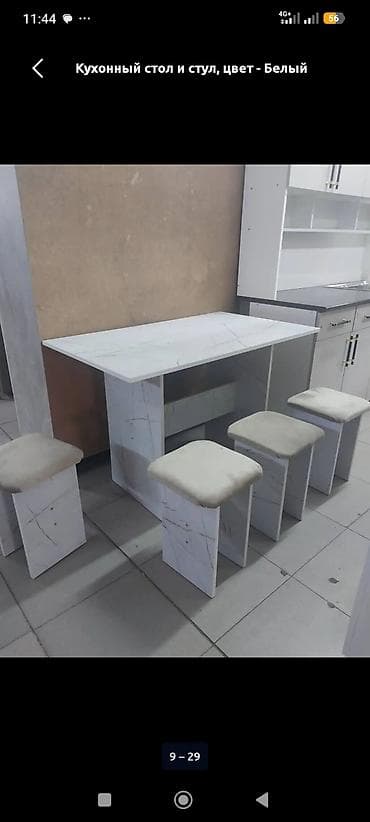 детский столы: Кухонный стол и стул, цвет - Белый — 4