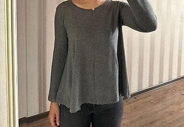 манго mango: Лонгслив, цвет - Серый, S — 1