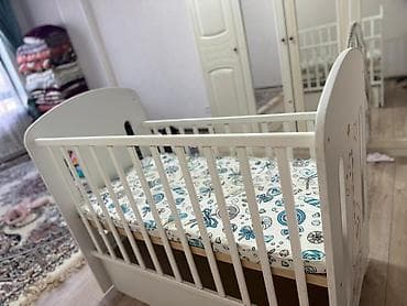 детский пододеяльник: Детская кроватка с бортиками и ящиком для хранения. - Цвет: белый, на — 4