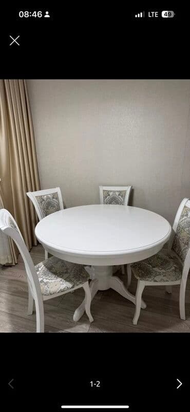 Кухонный стол и стул, Самовывоз, цвет - Белый