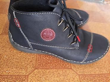 Ботинки Rieker, модель на шнуровке. - Цвет: черный с контрастной