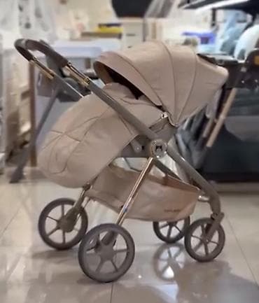 chicco echo: Универсальная детская коляска 2-в-1 в бежевом цвете. Особенности: - — 2