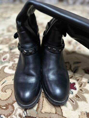 купить сапоги женские зимние кожаные италия: Сапоги, 35, 4Rest, Б/у, цвет - Черный, Самовывоз — 6