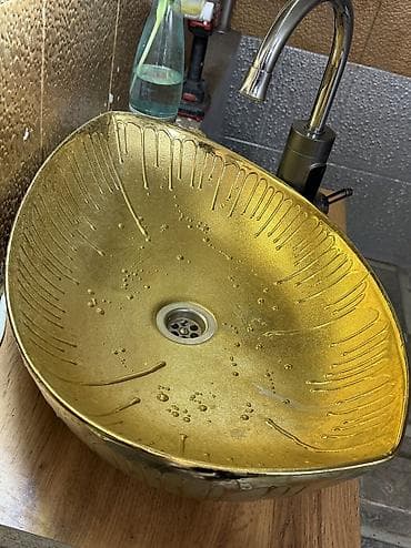 алмазный бур: Тумба для ванны, С раковиной, цвет - Золотой — 4