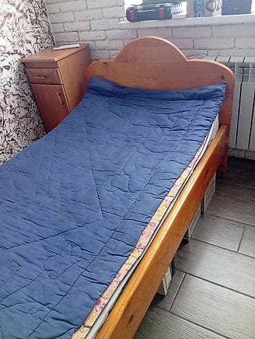 Односпальная деревянная кровать - Материал: массив дерева (сосна/ель) lalafo.kg да Односпальная деревянная кровать - Материал: массив дерева (сосна/ель)