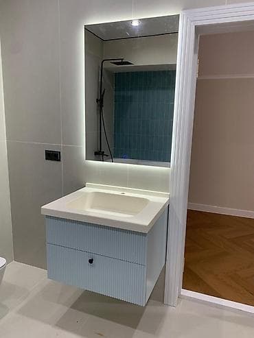 зеркала камод: Тумба для ванны, Новый, С раковиной, ЛДСП, В рассрочку, Бесплатная доставка, цвет - Голубой — 1