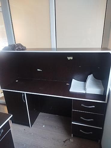 Офис столдору: Кеңсе эмереги комплекти, Колдонулган, Шкаф, ДСП, Өзү алып кетүү, Акылуу жеткирүү, түсү - Ак — 2