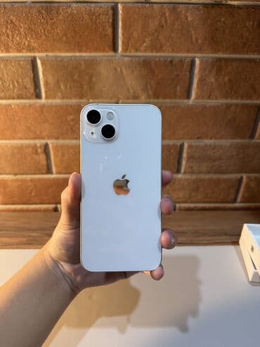ipone: IPhone 13, Б/у, 128 ГБ, Старлайт, Защитное стекло, Коробка, 88 % — 2