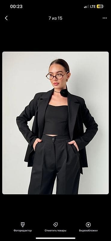 Джинсы: Брючный костюм, Прямые, Пиджак, Made in KG, Осень-весна — 3