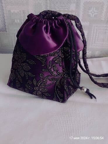 сумка ручной работы из натуральной кожи: Сумочки декоративные, ручной работы, размеры 15×15 ткань Атлас + — 11