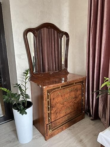 third edition solution: Спальный гарнитур, Б/у, Комод, Шкаф, Двуспальная кровать, МДФ, Бесплатная доставка, цвет - Коричневый — 4