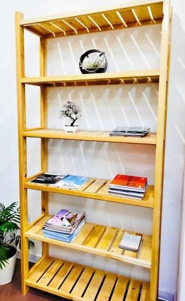 книжный шкаф бу: Книжная полка, Б/у, Дерево, Напольная, Самовывоз — 1