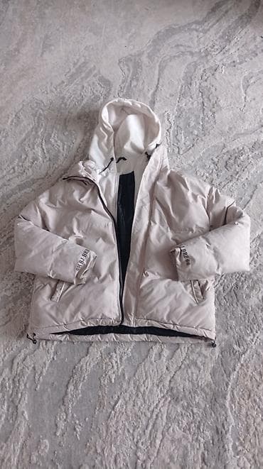 Утеплённая куртка-пуховик с капюшоном - Цвет: светло-бежевый