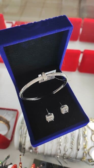 самые красивые свадебные платья в мире: Серебряный Браслет+ серьги на гвоздиках Серебро 925 дизайн Италия — 2