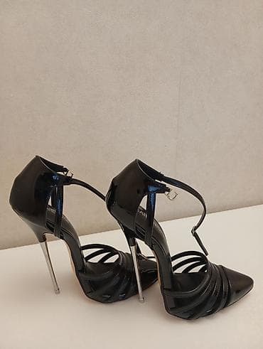 Угги: Черные женские туфли-лодочки MAIERNISI на высоком металлическом — 3