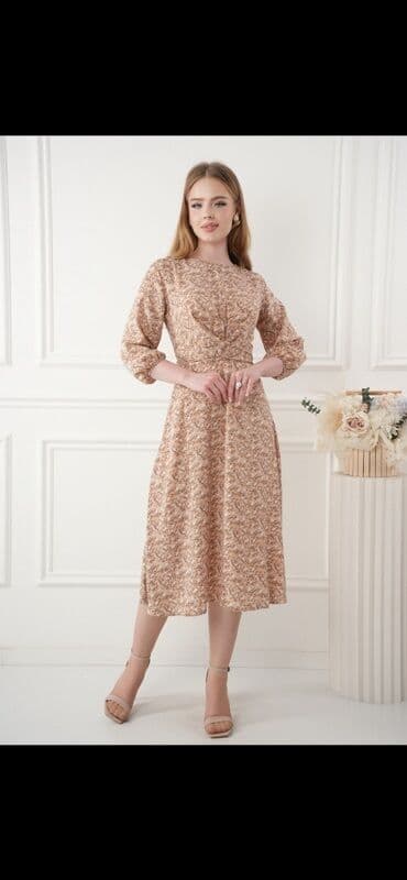 длинные платья с рукавами для полных: Элегантное женское платье миди с длинными рукавами, идеально — 10