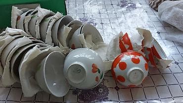 кружки чайные: Срочно келишим баада сатылат! Ош шаарында .Фарфоровый сервиз с — 1