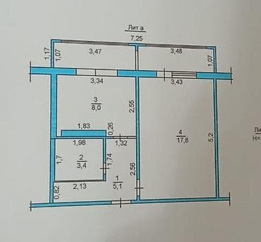 1 бөлмө, 35 м², 105-серия, 2 кабат, Эски ремонт