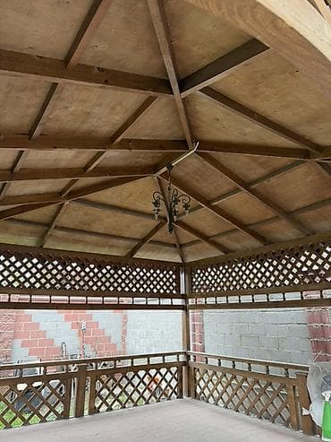 беседка для дачи: Беседка 5 x 5 x 3 м, Дерево — 4