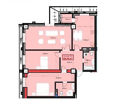 pro group: 3 комнаты, 107 м², Элитка, 2 этаж, Готовая ПСО (под самоотделку) — 8