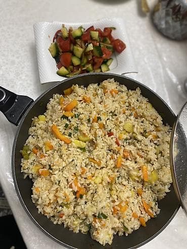 банка для салат: Овощной рис с пряностями + свежий салат - Ароматный рис — 1