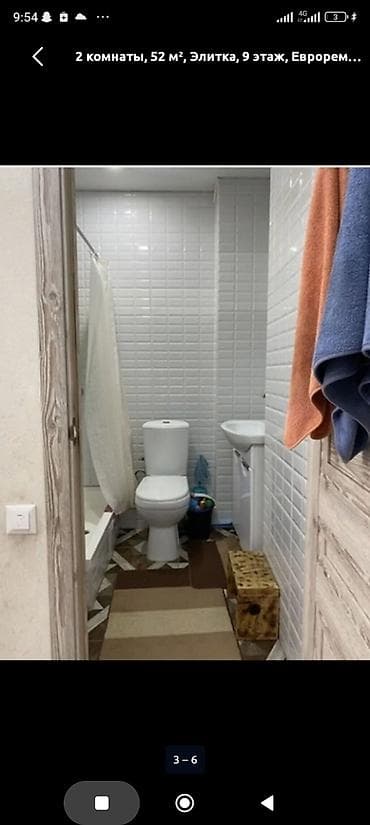 гостиница аламединский рынок: 2 комнаты, 54 м², Индивидуалка, 9 этаж, Евроремонт — 6