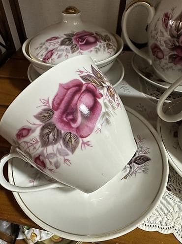 bubble tea: Чайный сервиз «Роза» на 4 персоны Полонского фарфорового завода — 9