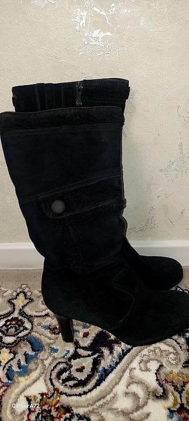 мутси бутси: Женские сапоги BROCOLI - Материал: натуральная замша - Цвет: черный - — 1