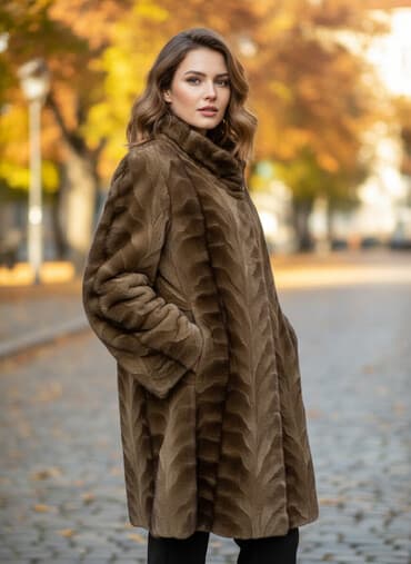 Шуба, Норка, По колено, Италия, M