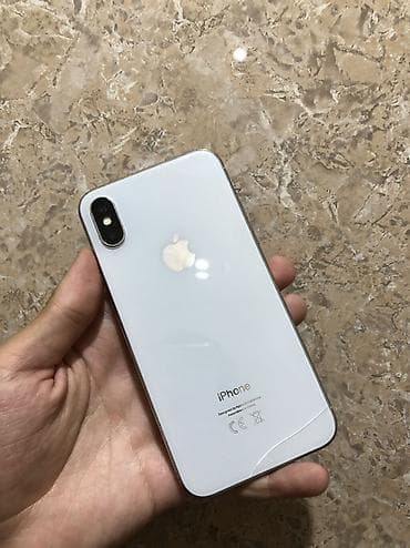 iphone 10 x: IPhone X, Б/у, 64 ГБ, Серебристый, Защитное стекло, 100 % — 1