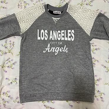 Бижутерия: Женский свитшот «Los Angeles — City of Angels» - Цвет: меланжевый — 2