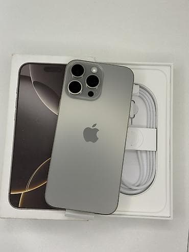 IPhone 16 Pro Max, Новый, 512 ГБ, Natural Titanium, Кабель, Коробка, 100 %