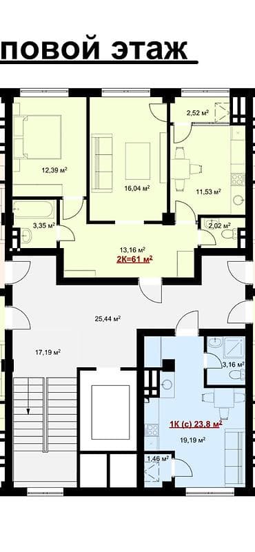 кок ой: 1 комната, 29 м², Элитка, 4 этаж, ПСО (под самоотделку) — 4
